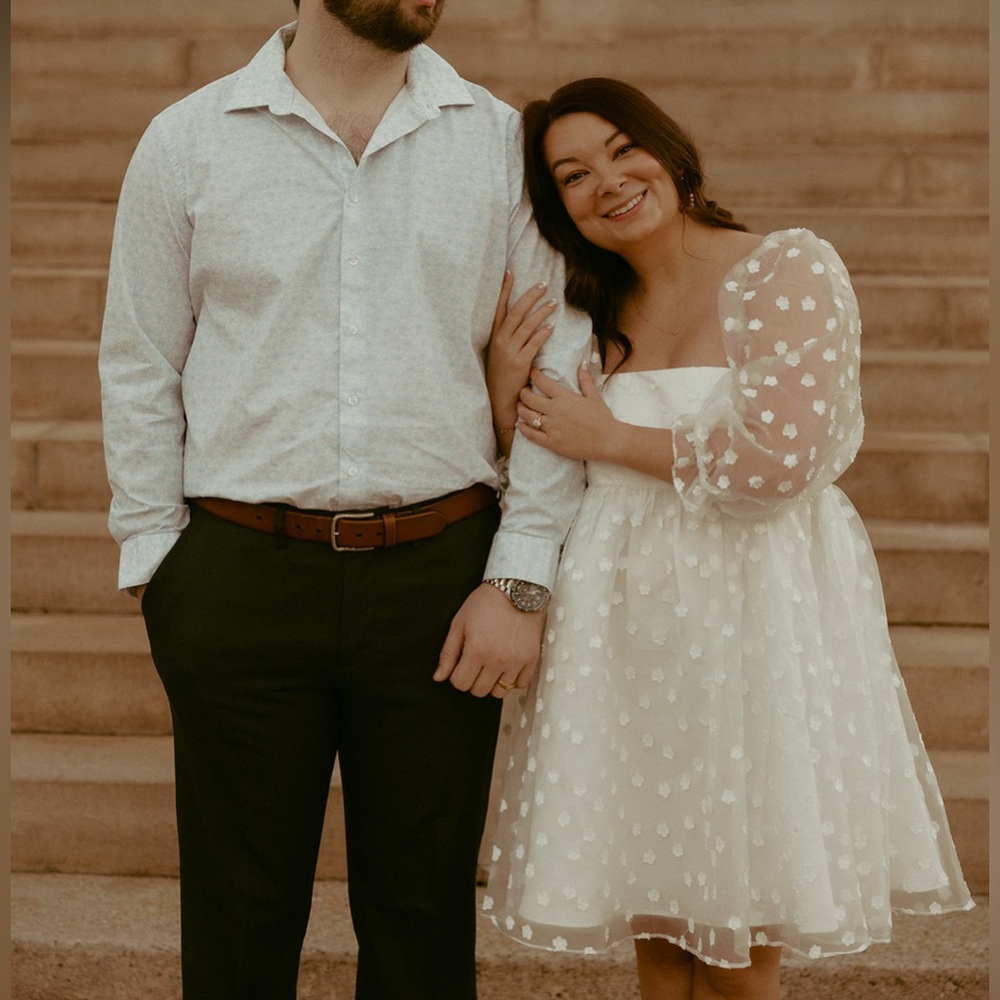 Lulu's White Puff Sleeve Wedding Dress - Picture 11 of 12
